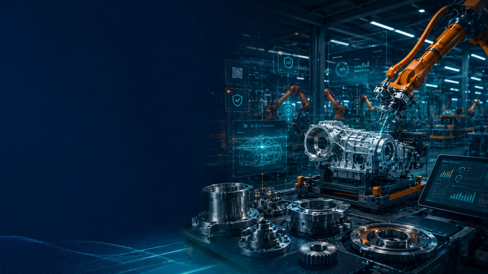 Auto component manufacturing workflow with part tracking and shopfloor visibility